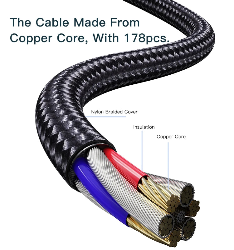 CA89 3 in 1 data cable Nylon + Aluminum Alloy 3 in 1 data cable IP support 20W and data TC and Micro each Max 2Amper Total Max 3.5Amper