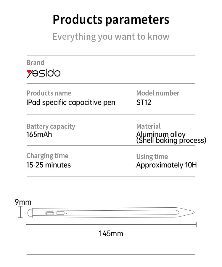 ST12 Active Stylus Pen Active Stylus PEN  Design With 165mAh battery