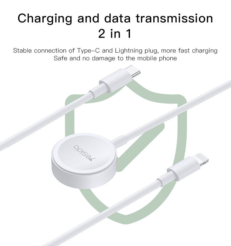 CA113 2IN1 Type C Watch Cable Type-c watch 2-in-1 charger  Material: ABS+PC