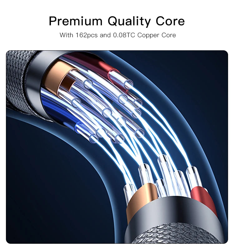 CA101 (27W)  -3A C & Lightning Data cable 1.2M 1.2m TPE+PC transparent gold braided data cable C-Lightning PD-20W Output : 3A