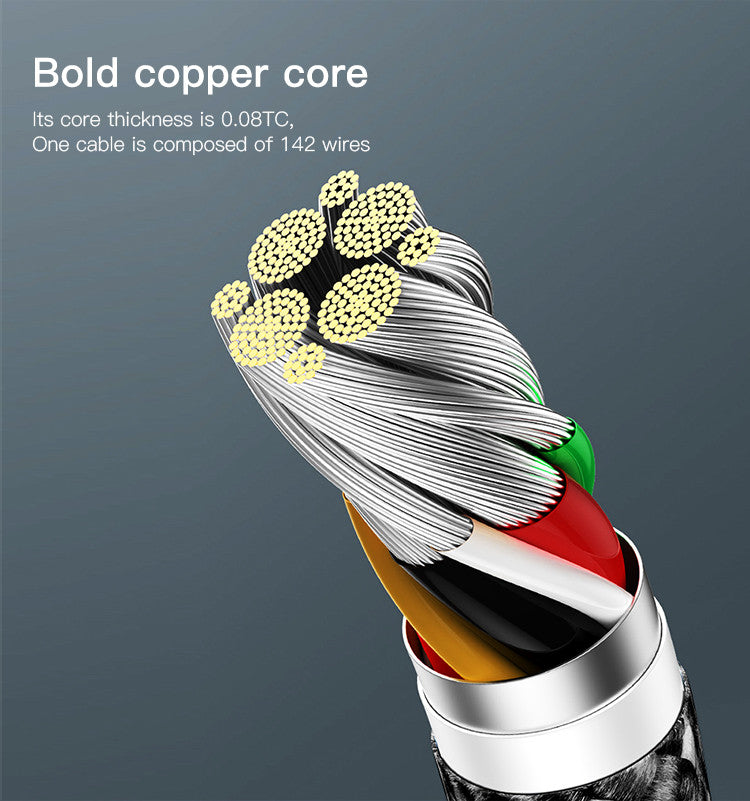 CA99 (27W) LED Display C &C Data cable 1.2M -3A 1.2m with LED light  TPE+ braided C-lighning PD20W data cable 65 pcs copper wire *2C 16 pcs copper wire *2C PVC+ PP braided OD: 4.0mm Output : 3A