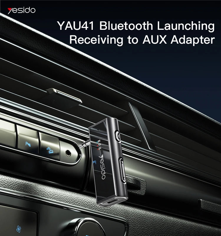 YAU41 Bluetooth Launcher /Receiver two mode adapter Bluetooth 5.1 receiver 3.5mm plug connector TX mode launch bluetooth RX mode receive bluetooth Built-in battery,Mic