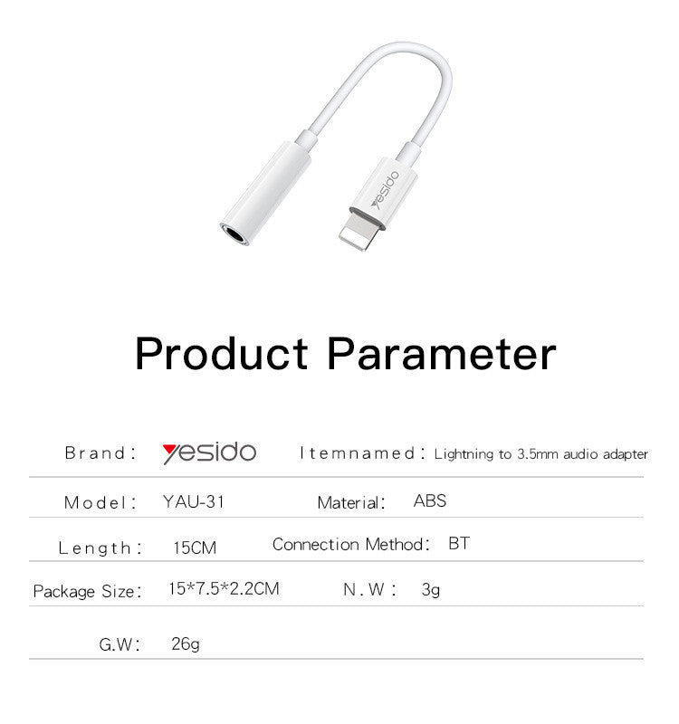 YAU31 iPhone Audio Adapter 8pin to 3.5mm need to use under bluetooth mode for   phone call