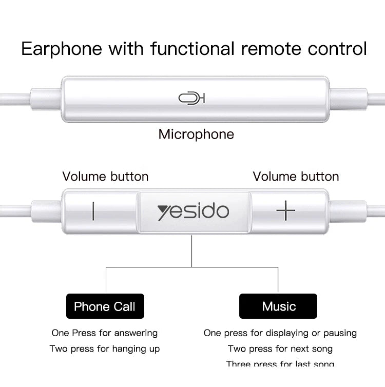 YH33 Deep Bass Earphone Plug Socket:3.5mm