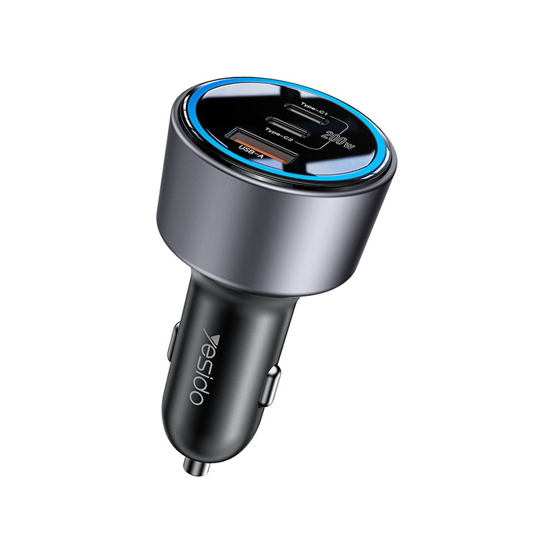 Y59 200W USB-A,TYPE C1,TYPE-C2 Car charger