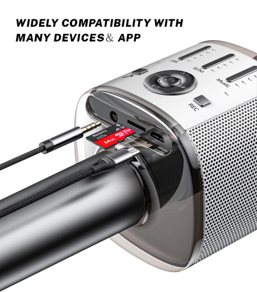 KR10 Karaoke Microphone With Speaker Built-in battery