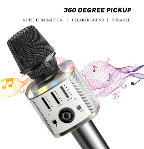 KR10 Karaoke Microphone With Speaker Built-in battery