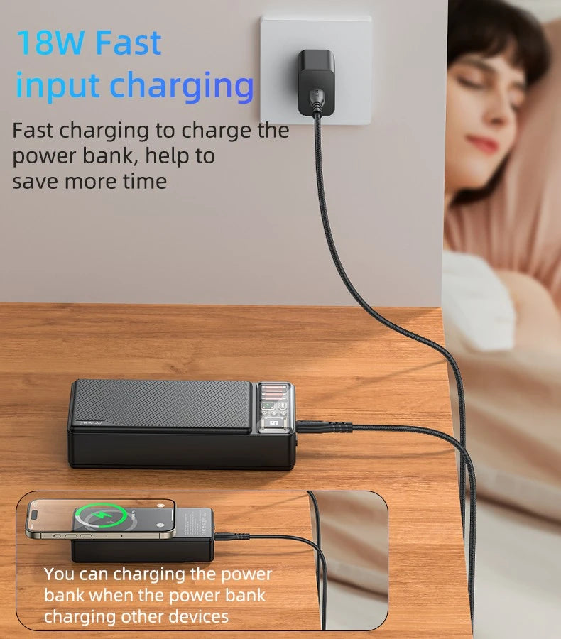 YP58 Magnetic 20000mAh  Power Bank 20000mAh Capacity Max 22.5W Fast Charging