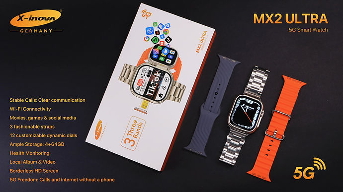 X-Inova MX2 Ultra Smartwatch – 1.9" AMOLED Display, Fitness Tracker, Bluetooth Calls, Health Monitoring, IP68 Waterproof