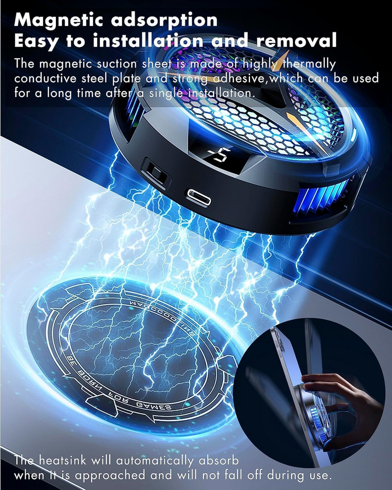 SL-06 Magnetic Mobile Game Cooling Pad with Colorful Lights