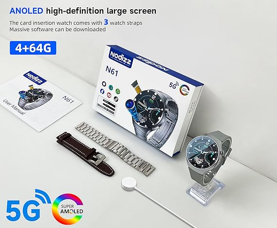 Nodizz N61 Smartwatch: Advanced 5G Connectivity and AMOLED Display