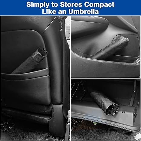 Car Umbrella Sun Shade Cover for Windshield, Vuteehy Compact Reflective Sunshade Shield for Vehicle Front Window Block UV and Heat, Automotive Sun Protection Visor with 360° Rotation Handle (57"X31")