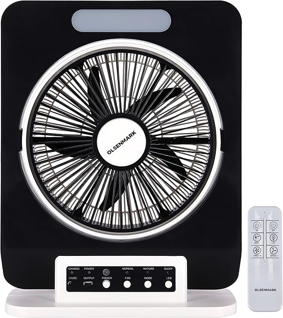 12"Rechargeable Fan with Rmt 1x3