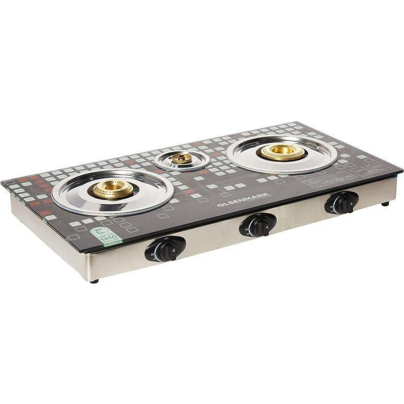 Tempered Glass 3 Burner/Brass India1X1