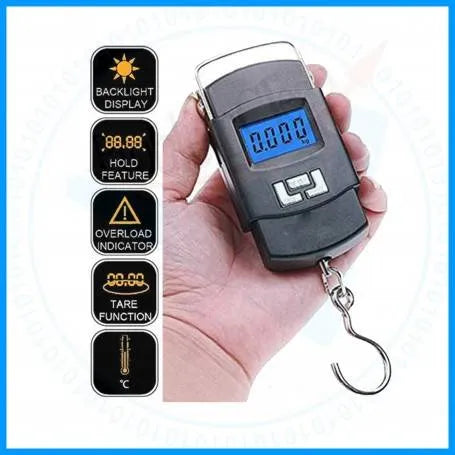 Portable Electronic Hanging Scale - Max 50kg, Accurate Weighing, Compact Design