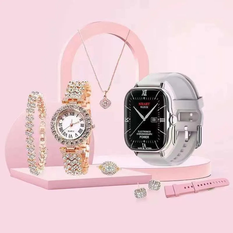 Elegant Women’s Smartwatch and Jewelry Set