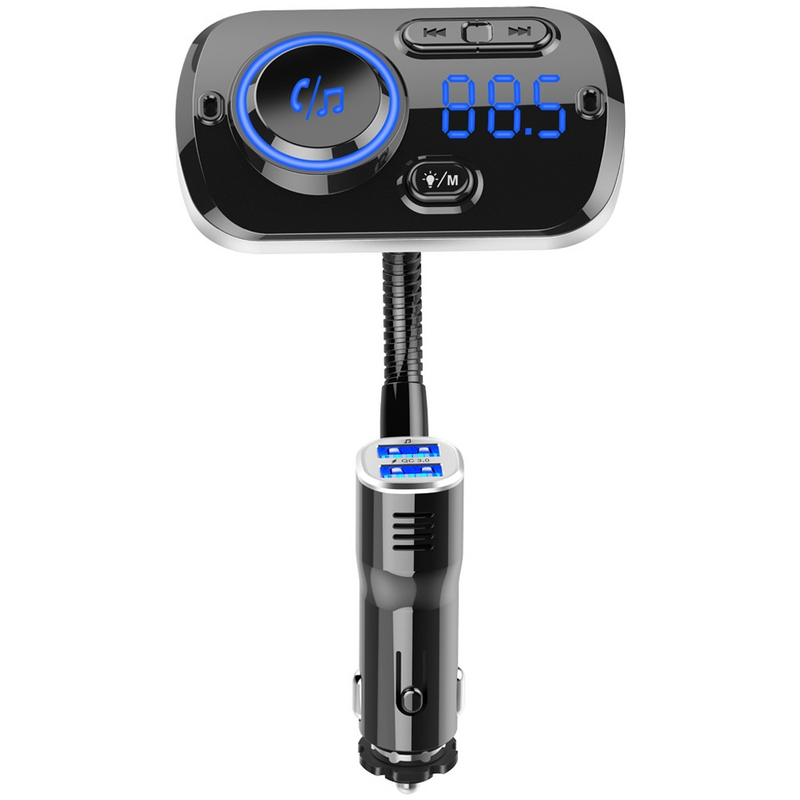 Portable Car FM Transmitter with USB Charger and AUX Input