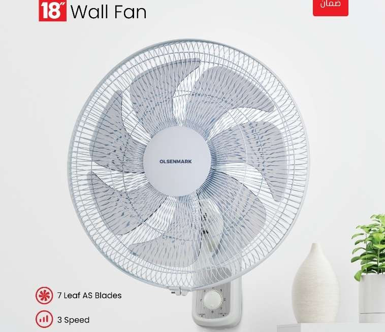 18" Wall Fan/3Sped/7Lef/Oscillation 1x1