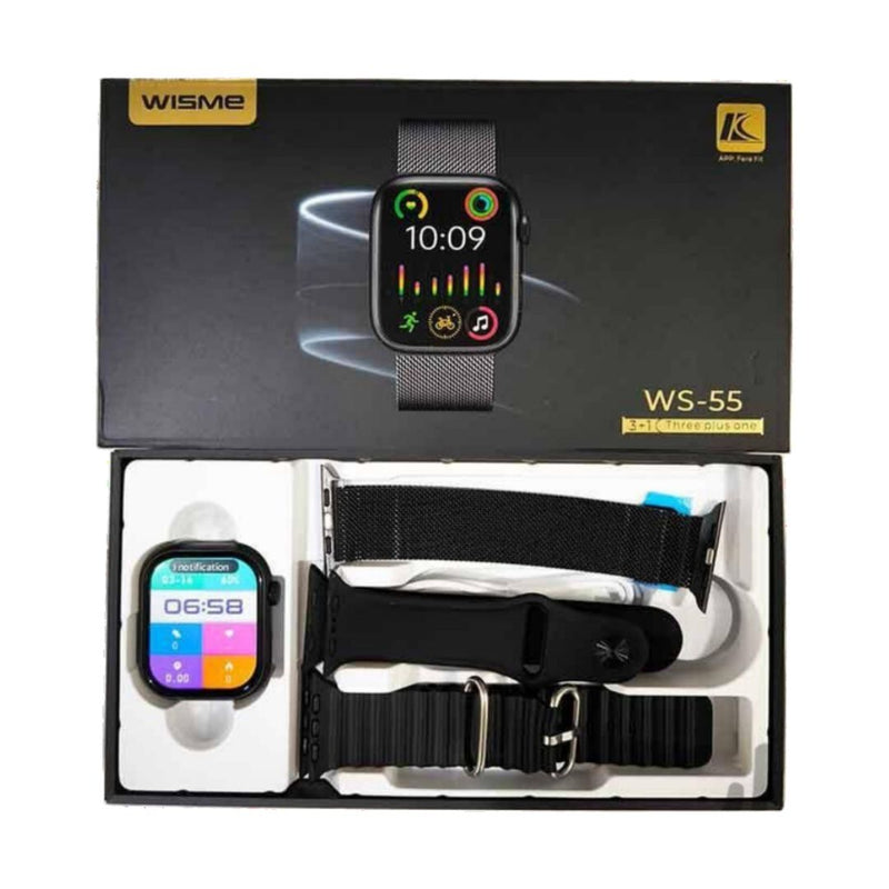 Wisme WS-55 Smart Watch – Fitness Tracker, Heart Rate Monitor, Waterproof, Full Touch Screen, Notifications, and More