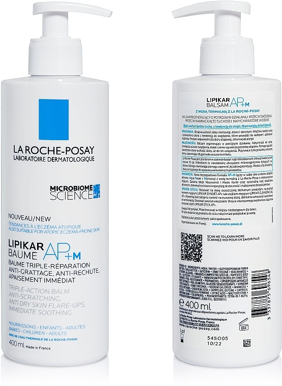 La Roche-Posay Lipikar Baume AP+M: Dermatologist-Recommended Triple Action Soothing Balm for Dry Skin - 400ml