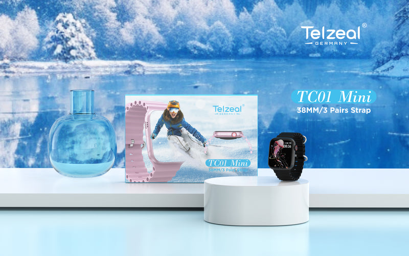 Telzeal TC01 Mini Smartwatch - Elegant Floral Design with Advanced Health Monitoring Features