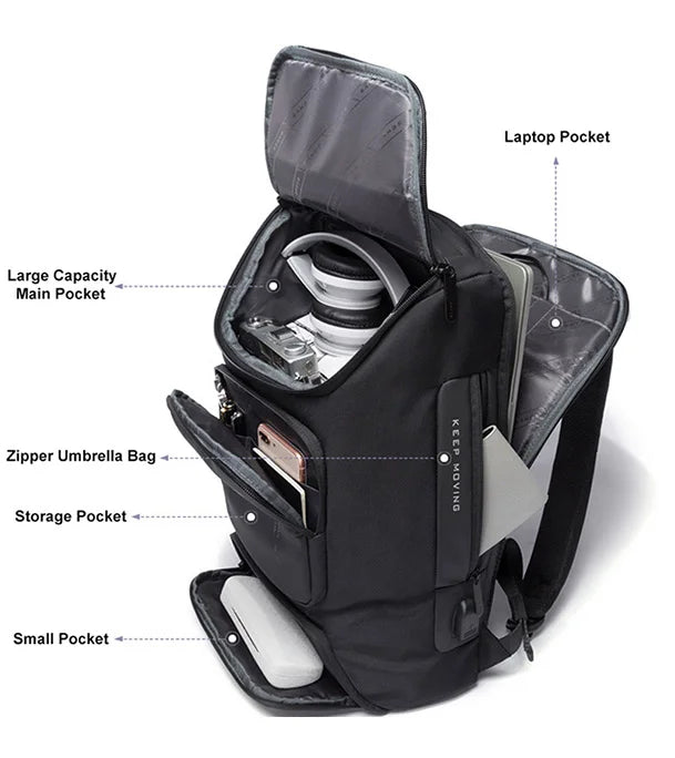 7078 backpack with USB 46*30*15cm 1.1kg