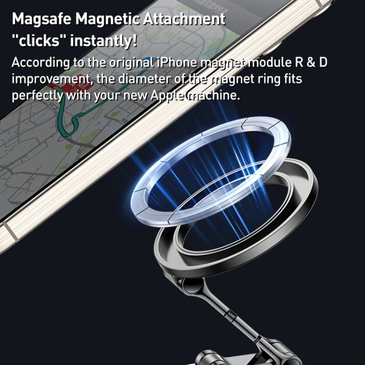 C203 Magsafe Magnetic Phone Holder Function: shrink and fold Material: zinc alloy metal, three-axis  special metal rotating shaft can withstand