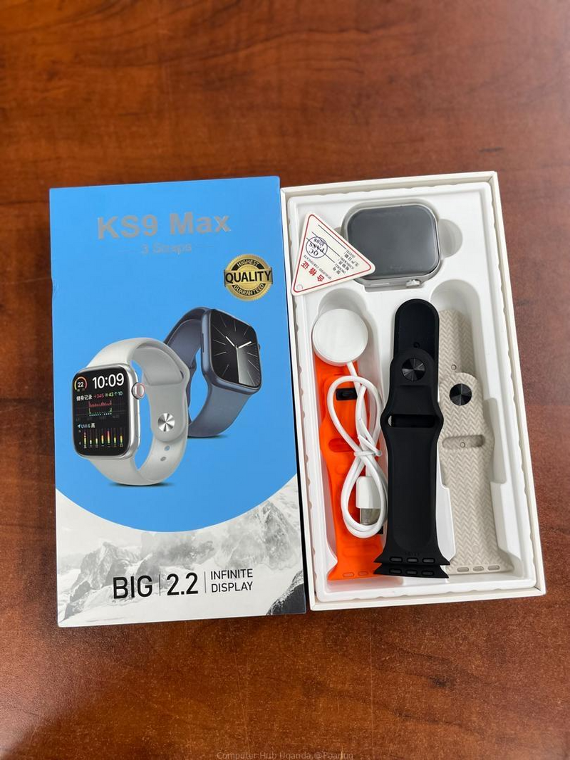 “KS9 Max Smartwatch with 3 Straps - Experience Big 1.2 Infinite Display”