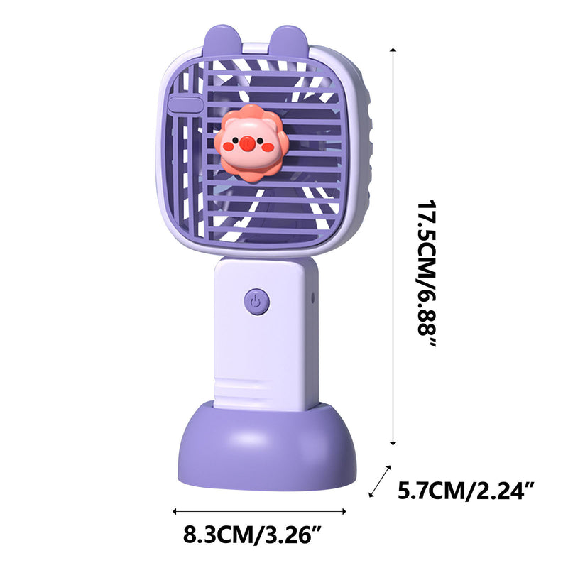 Fan Pocket Handheld Mini Fan Portable 500 MAh Battery Operated Fan Rechargeable USB Fan Desktop USB With Base For Children Girls Women