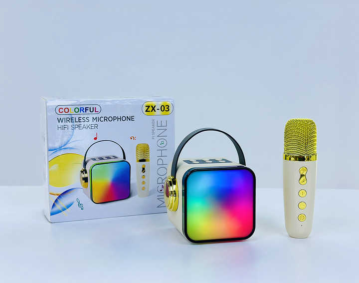 ZX-03 Colorful Wireless Microphone & HIFI Speaker - Karaoke Fun on the Go