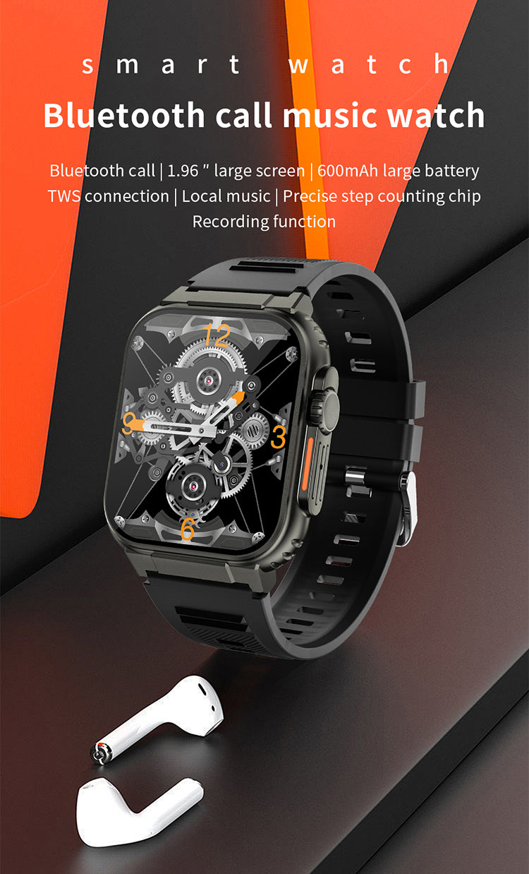 Smartbarry A70 Smart Watch 1.96 Inch Display with Bluetooth Call, 600mAh Battery