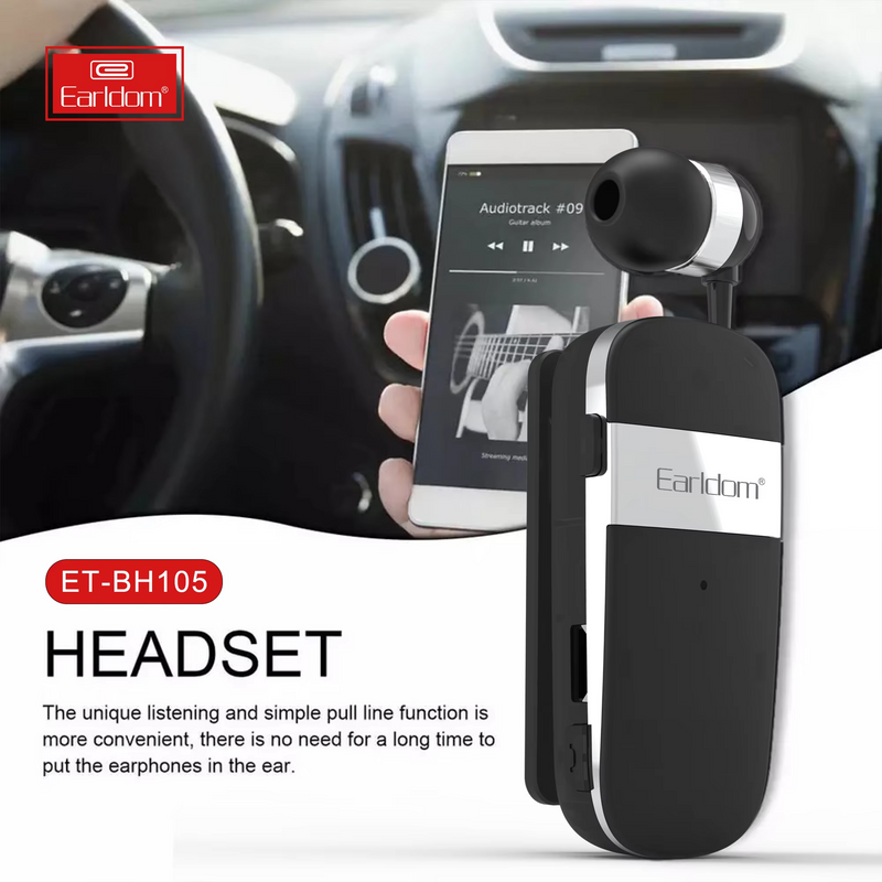 Earldom BH105 Clip-On Wireless Headset - Hands-Free Convenience