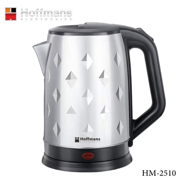 Hoffmans Electric Kettle: 2.5L, 360° Swivel Base, Unique Diamond Design