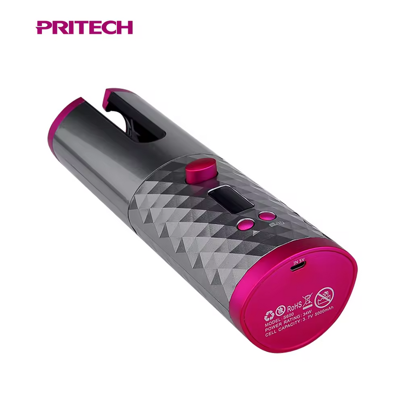 PRITECH Wireless USB Rechargeable Professional Electric Mini Automatic Hair Curler Ceramic