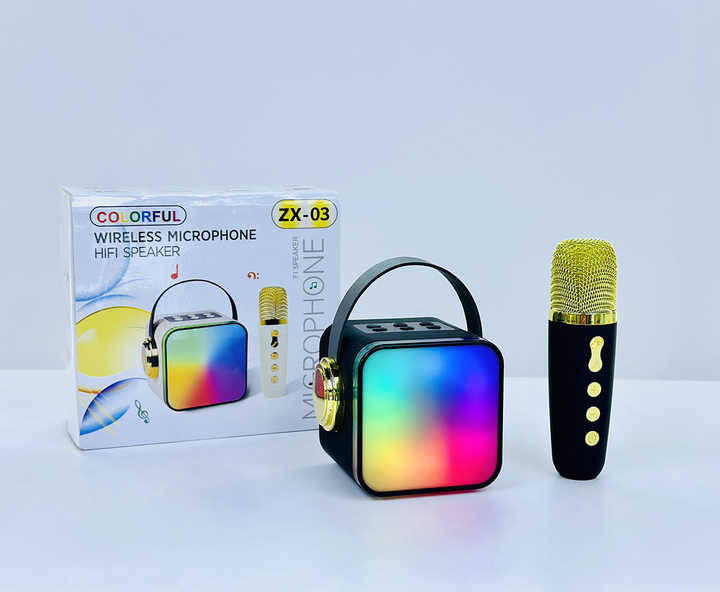 ZX-03 Colorful Wireless Microphone & HIFI Speaker - Karaoke Fun on the Go