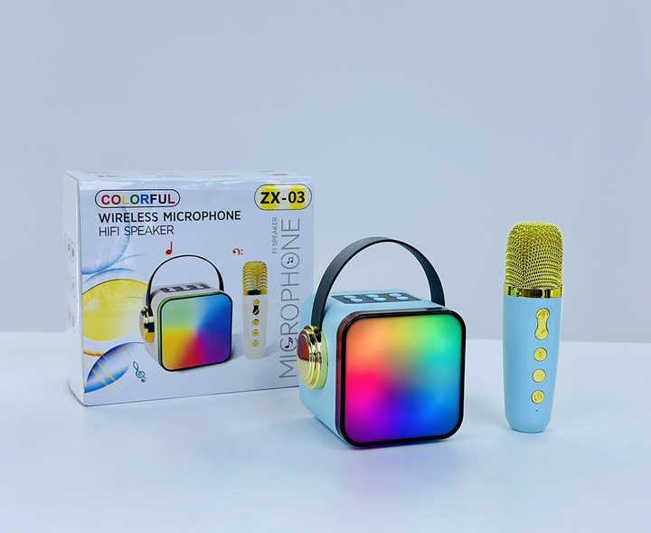 ZX-03 Colorful Wireless Microphone & HIFI Speaker - Karaoke Fun on the Go