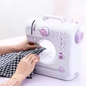 Portable Sewing Machine Mini Electric Household Crafting Mending Overlock 12 Stitches With Presser Foot Pedal Beginners