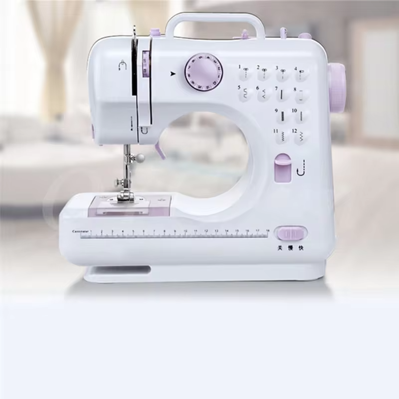 Portable Sewing Machine Mini Electric Household Crafting Mending Overlock 12 Stitches With Presser Foot Pedal Beginners