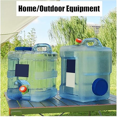 Multifunctional 25L Water Tank, Drinking Water Container, Outdoor Plastic Bucket with Tap, Portable Car Camping Water Tank, Foldable PE Backup Water Storage Container