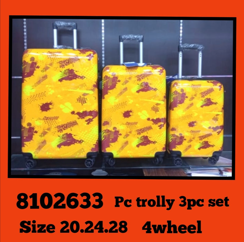 Urban Graffiti Trolley 3pc 4 Wheel Luggage Set