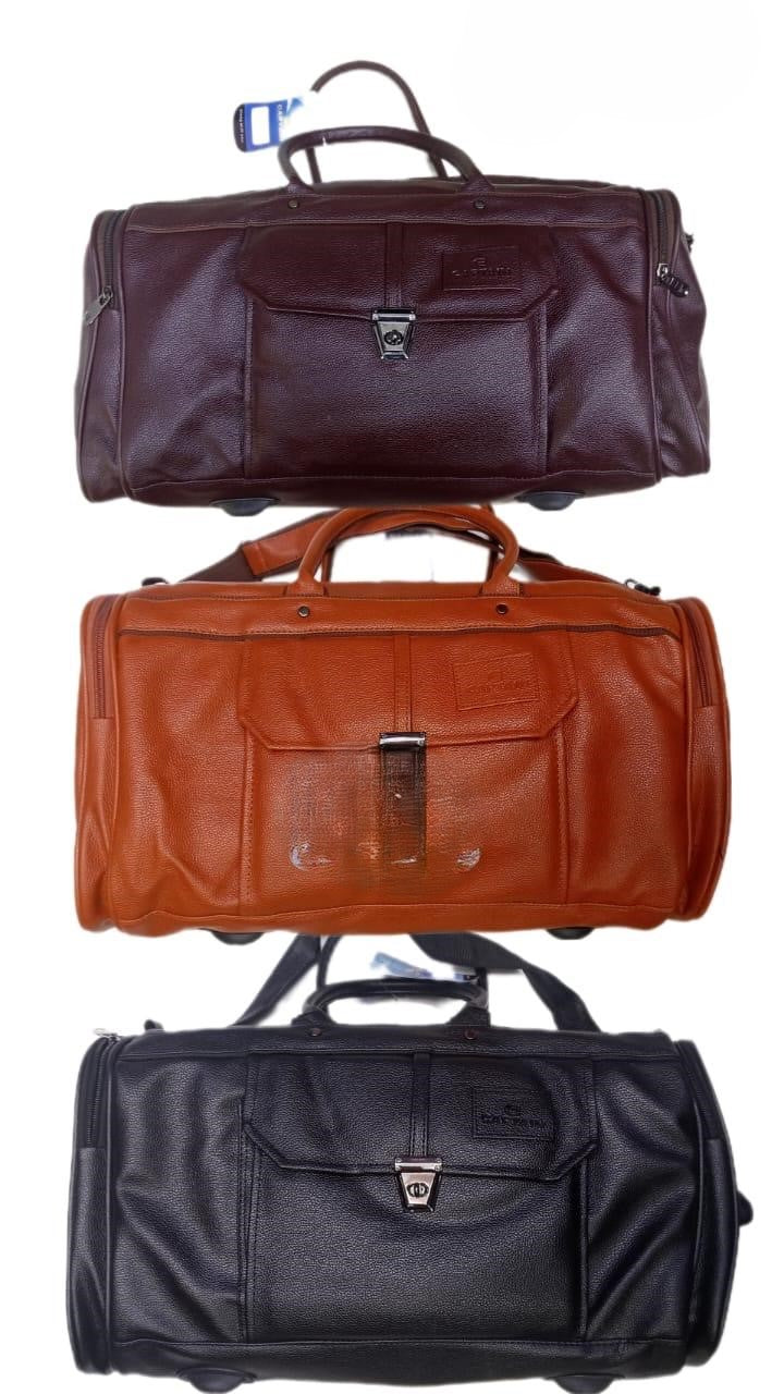 Vintage Leather Duffle Bag with Wheels - Durable and Stylish Travel Companion