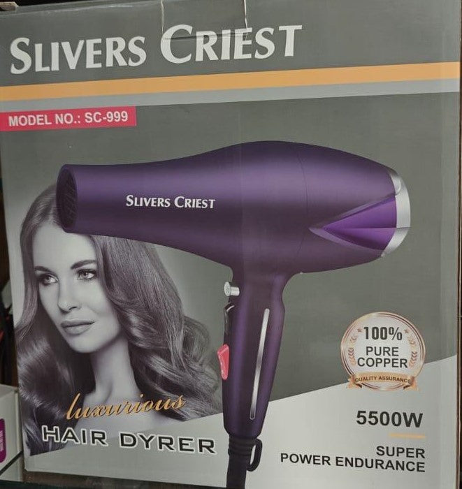 Powerful 5500W Hair Dryer with 100% Pure Copper Motor