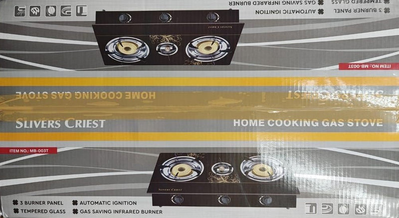 Efficient 3-Burner Gas Stove with Automatic Ignition - Silver Crest SC-1589