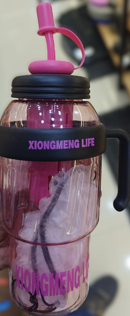 XIONGMENG LIFE Double-Layer Insulated Water Bottle with Straw