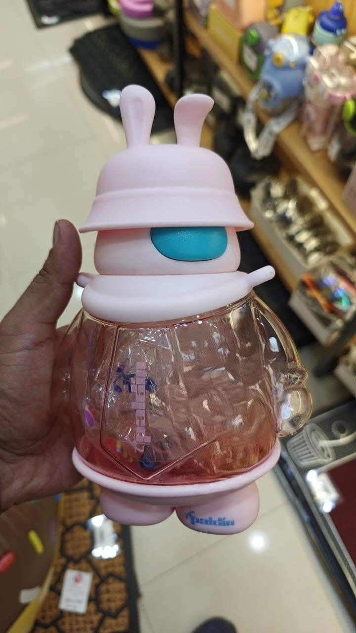 Adorable Robot Water Bottle with Rabbit Ears - XZ5167