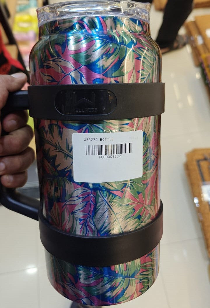 Tropical Leaf Insulated Travel Mug - Keep Your Drinks Hot or Cold!