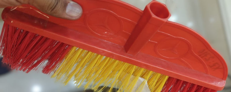 Durable Floor Broom - Efficient Sweeping for Clean Floors ,Red