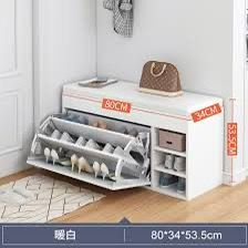 Space-Saving Shoe Storage | Multifunctional Bench | Hidden Storage| White