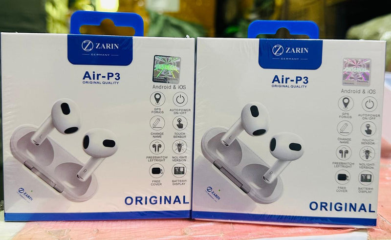 Zarin Air-P3 Earbuds: Premium Wireless Audio for Android & iOS