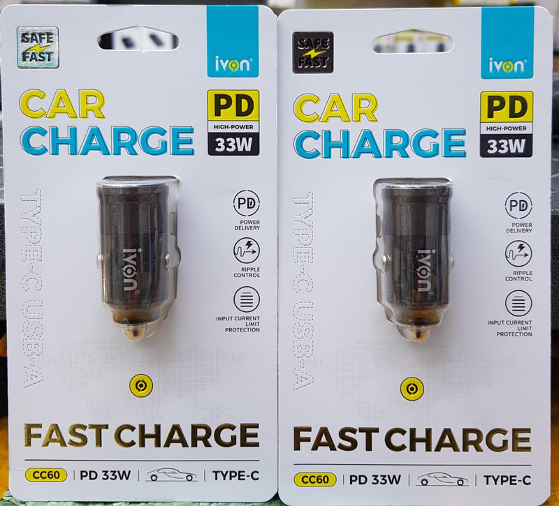 Ivon 33W PD Car Charger: Fast Charge Your Devices on the Go